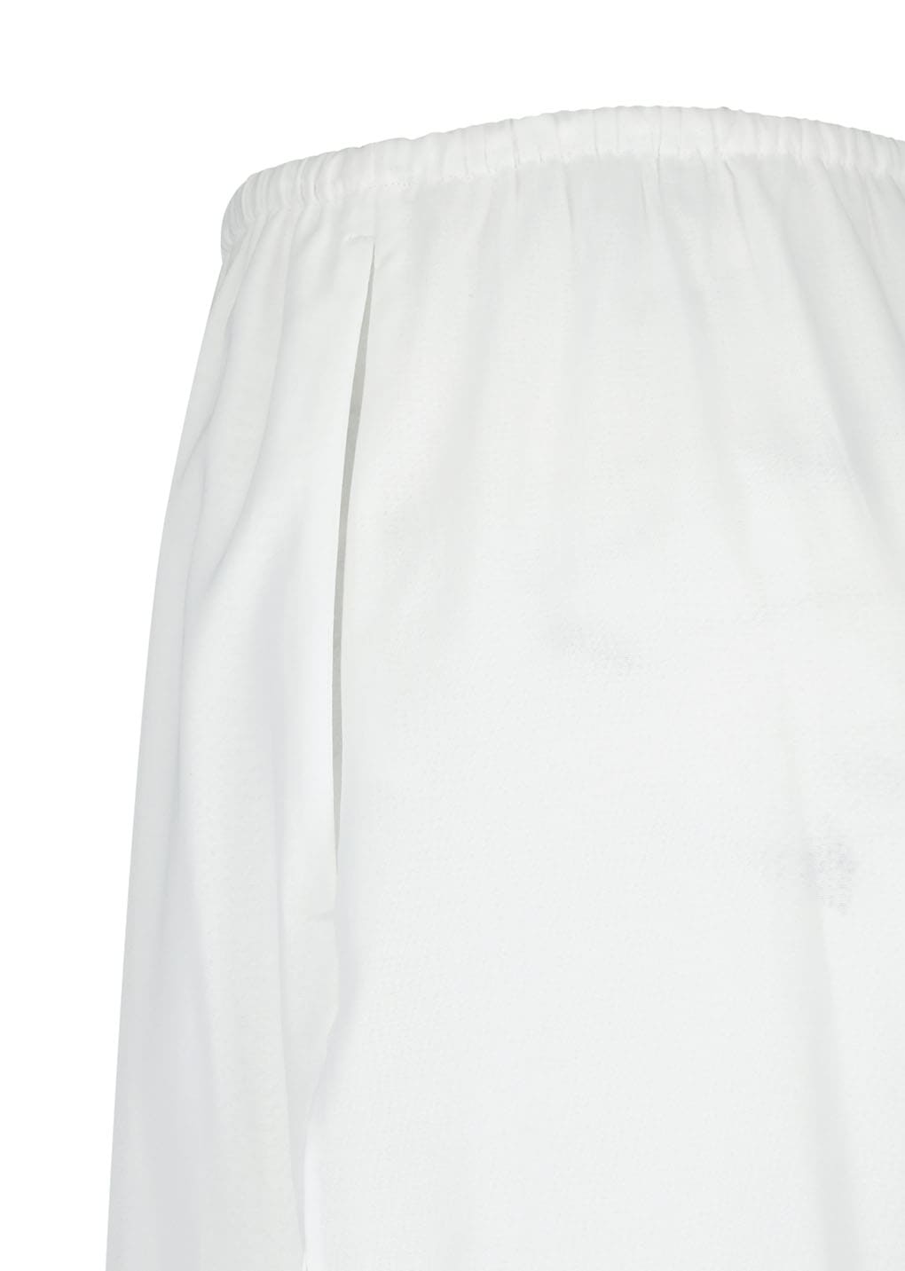 sheer layered pants, white