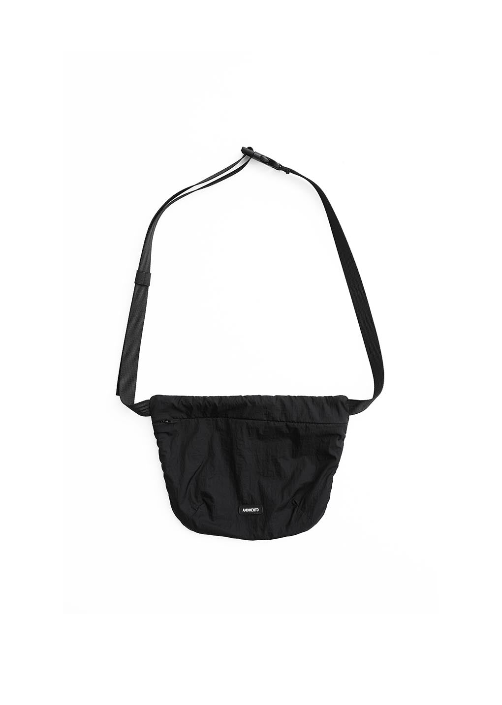 sheer nylon belt bag, black