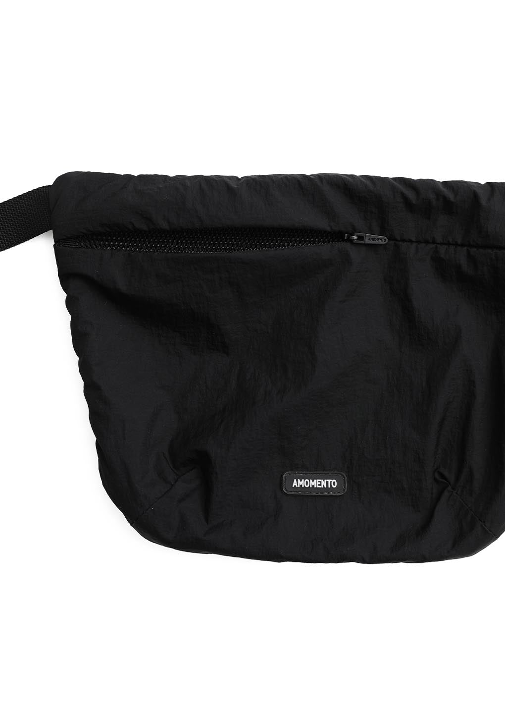sheer nylon belt bag, black