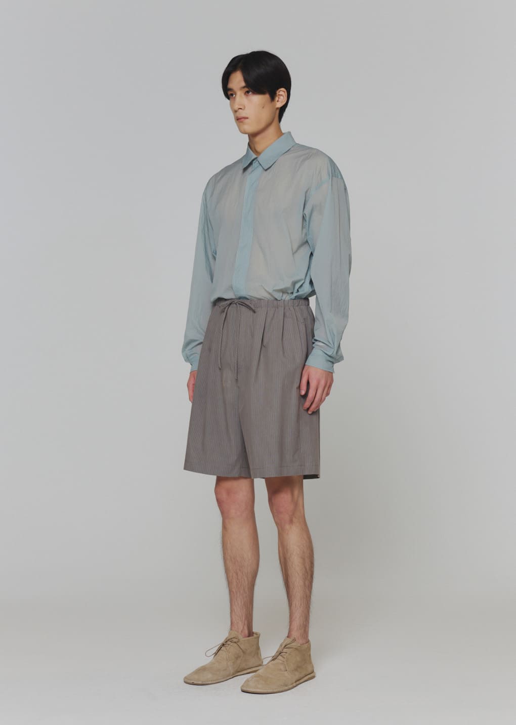 sheer nylon oversized shirts, blue