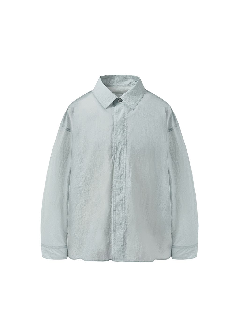 sheer nylon oversized shirts, blue