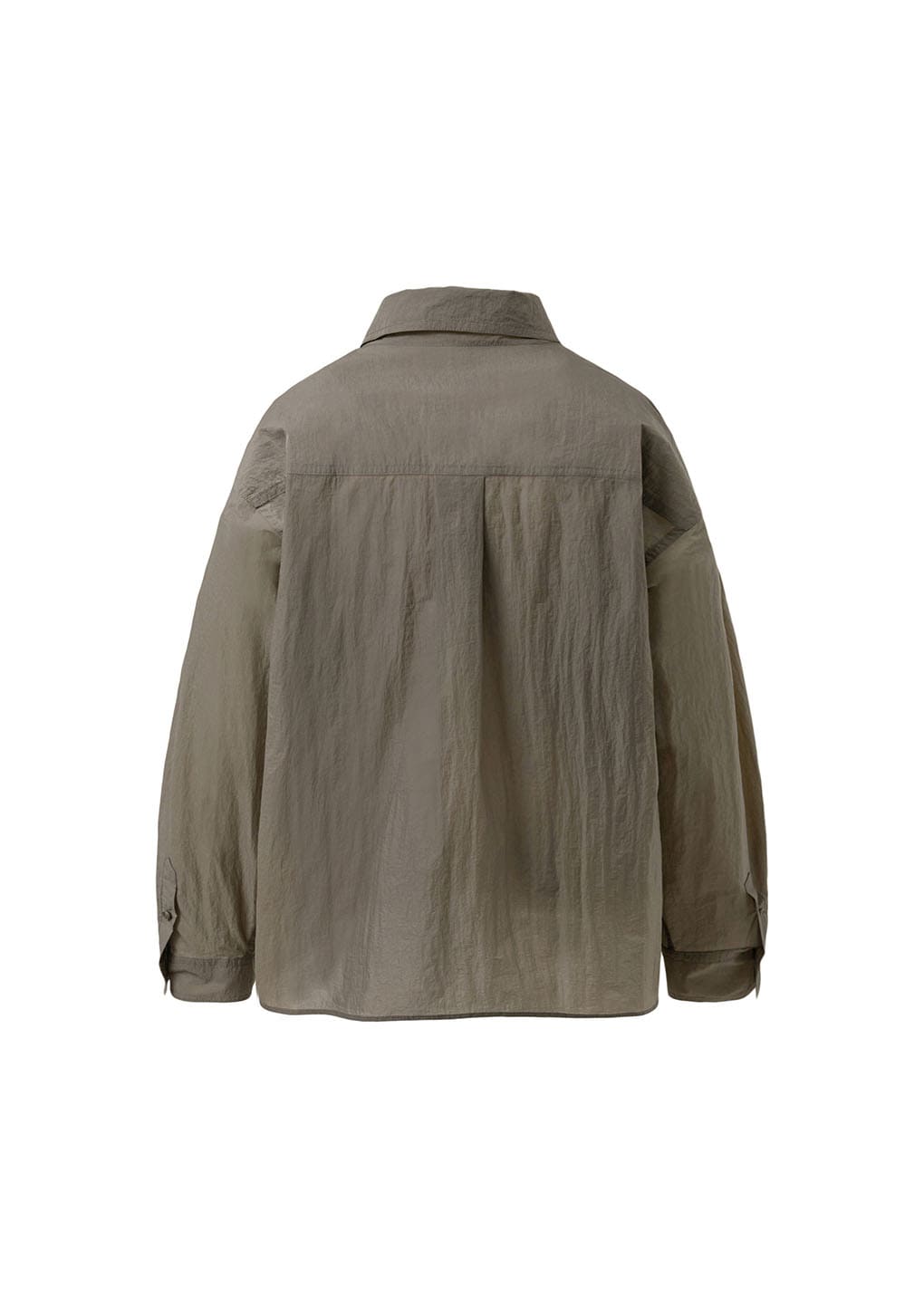 sheer nylon oversized shirts, brown hover