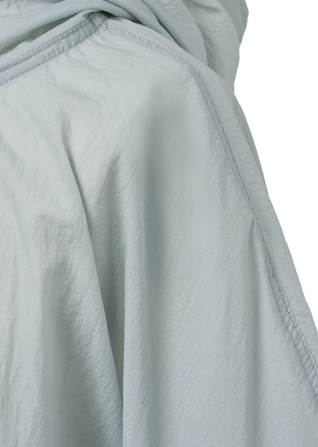 sheer nylon raglan hooded jumper, blue