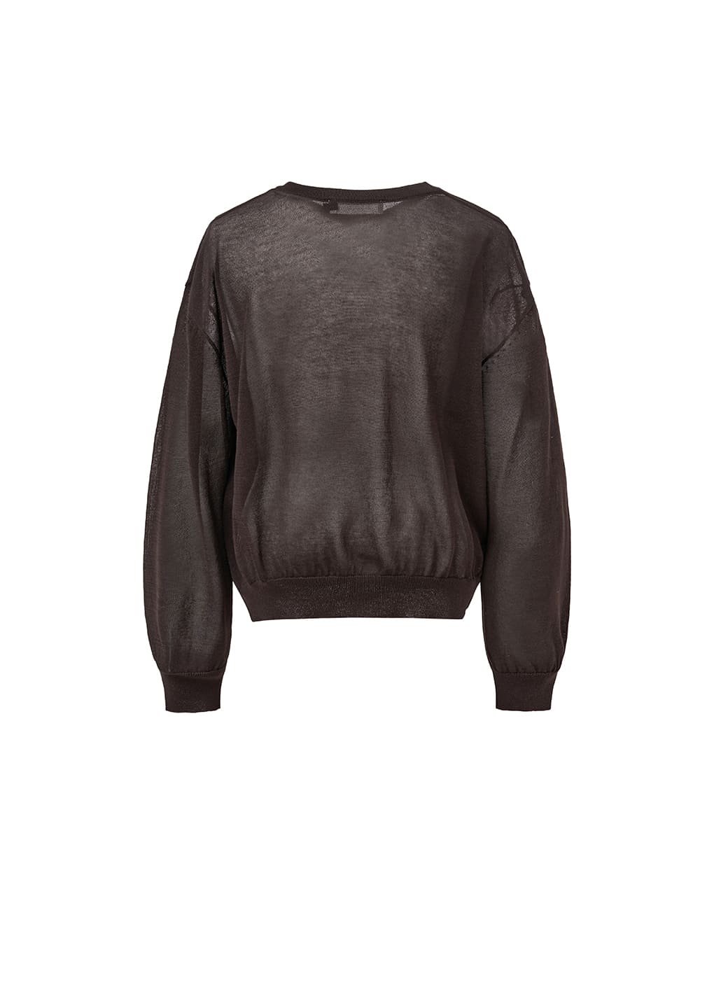 sheer round cardigan, dark brown hover
