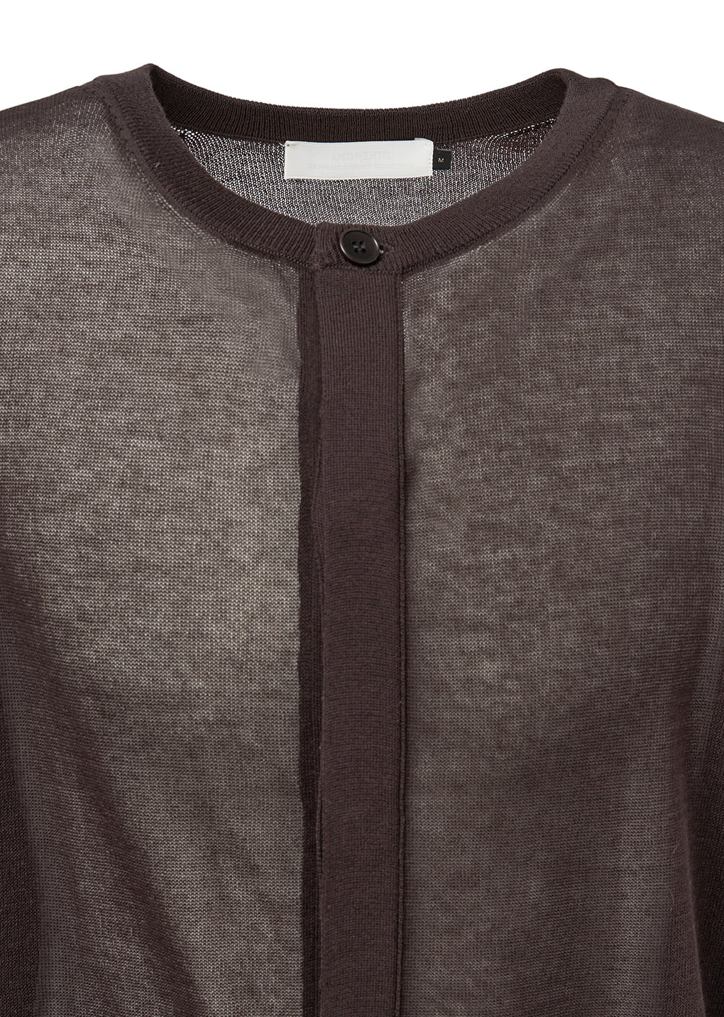 sheer round cardigan, dark brown