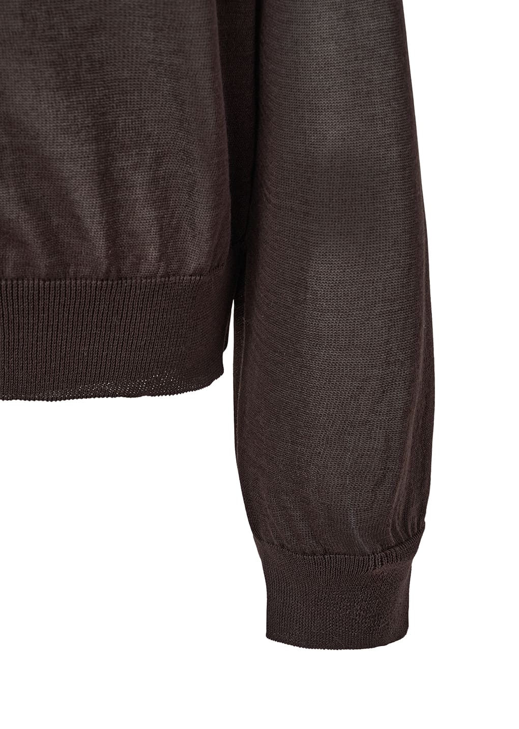 sheer round cardigan, dark brown