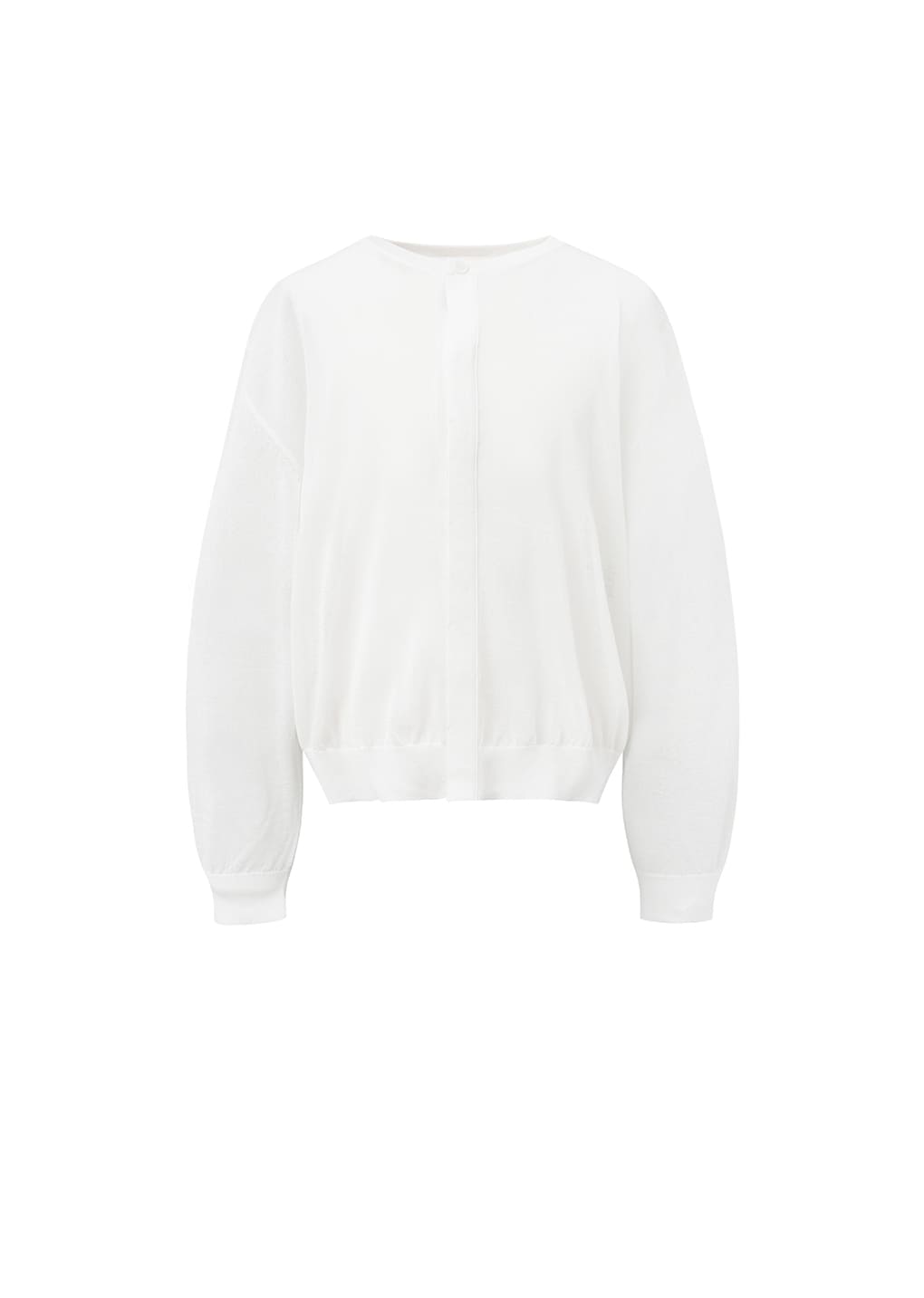 sheer round cardigan, white