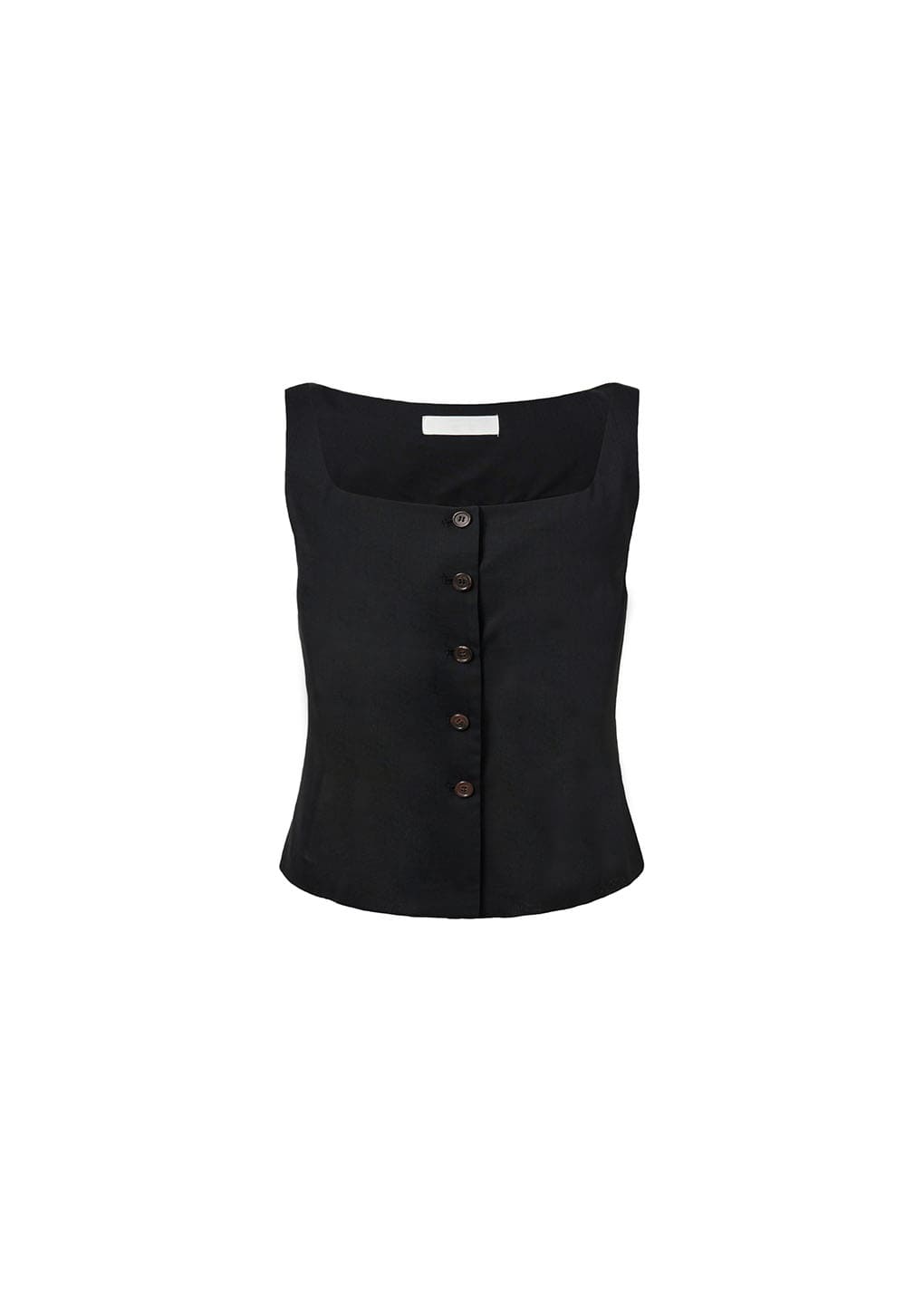 sheer scoop neck two way vest, black