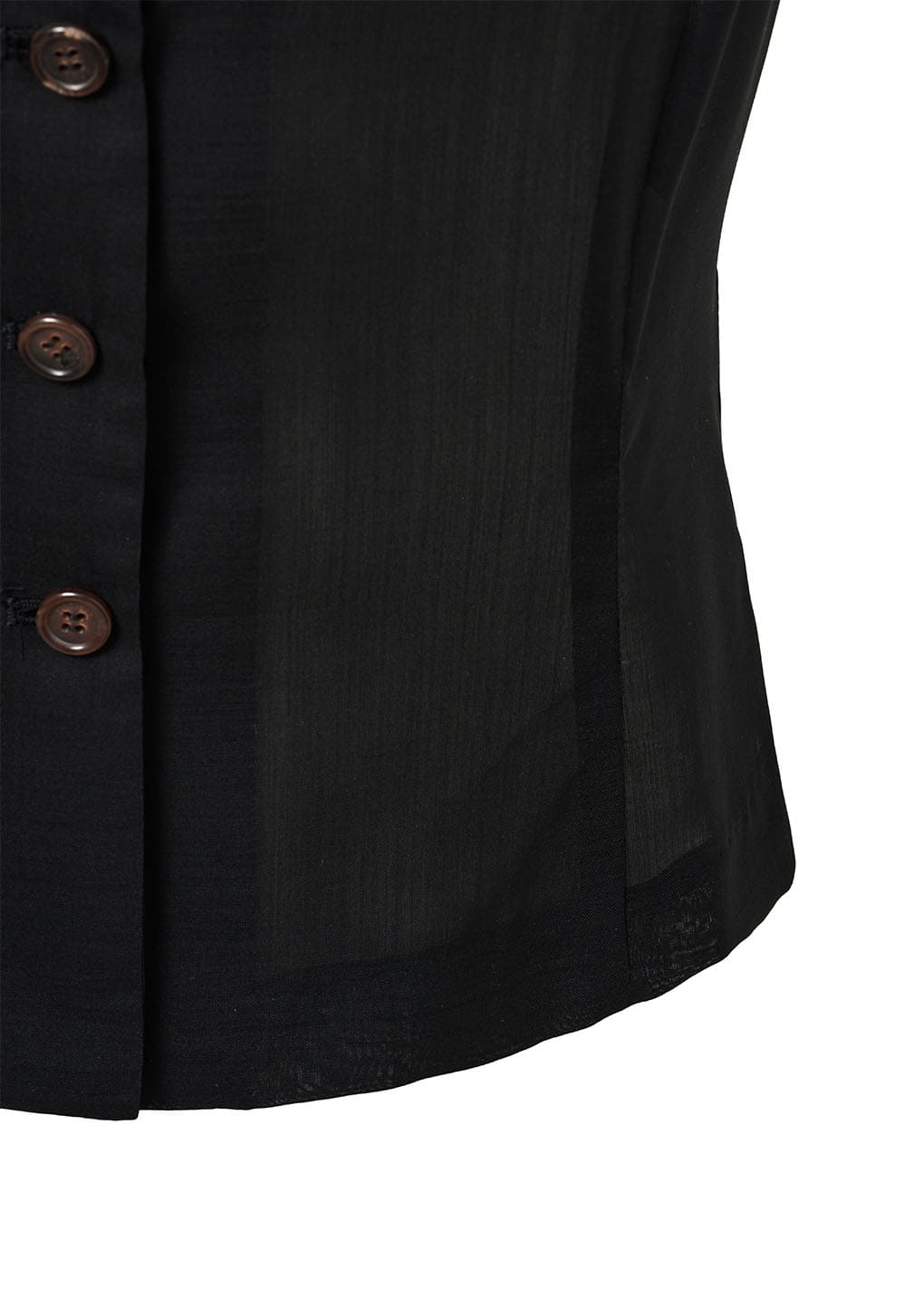 sheer scoop neck two way vest, black