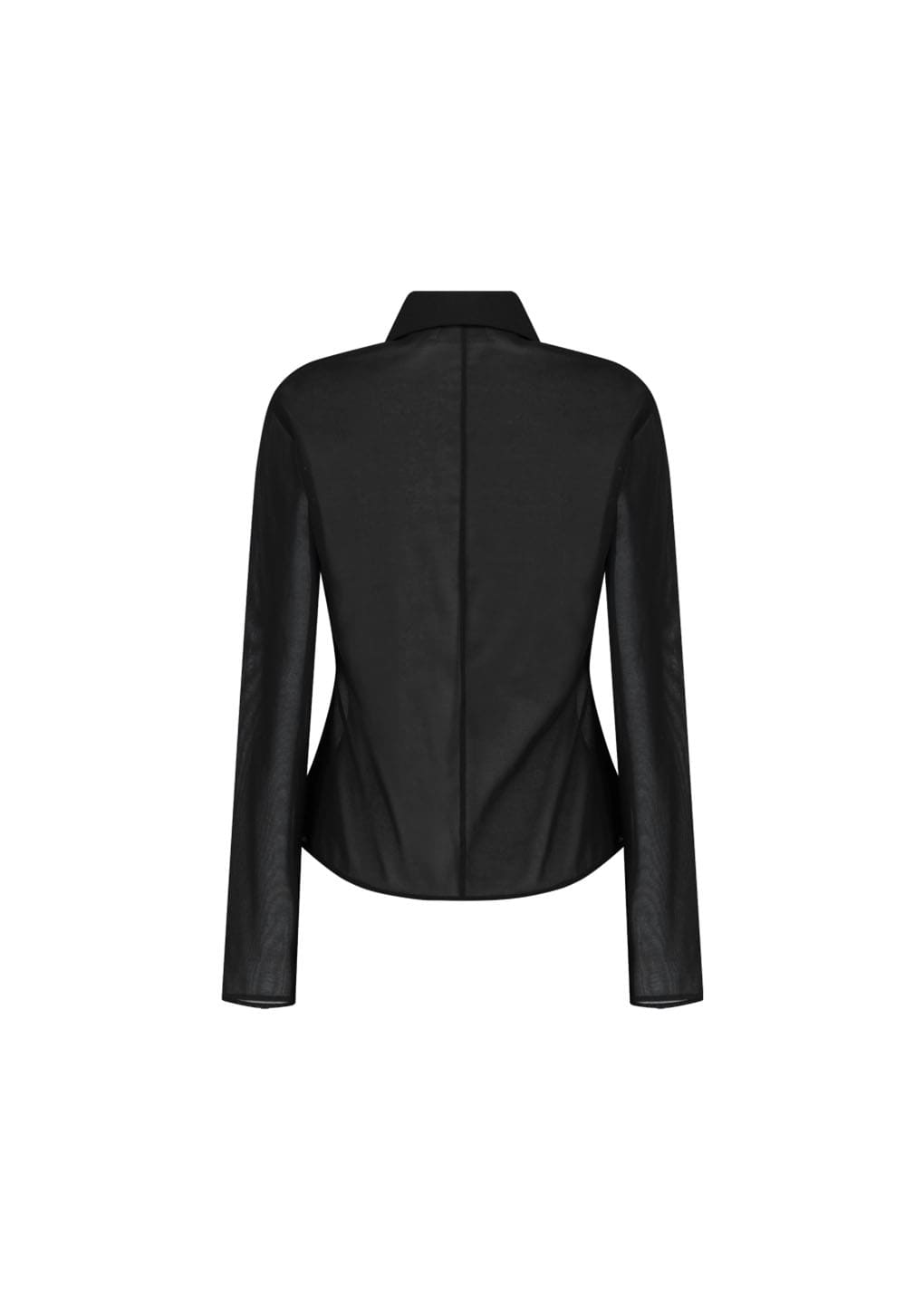 sheer slim shirt, black