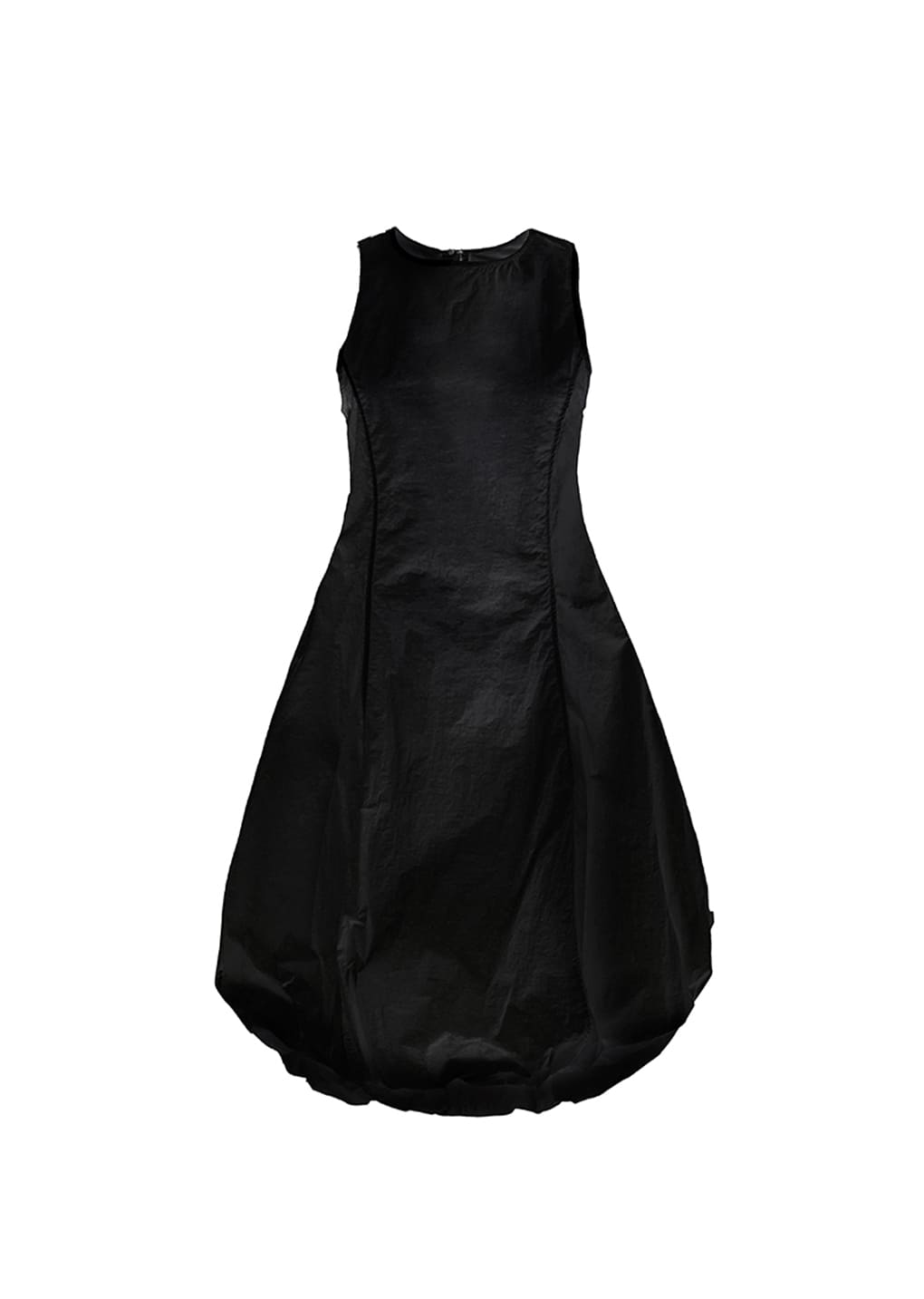 sheer volume dress, black