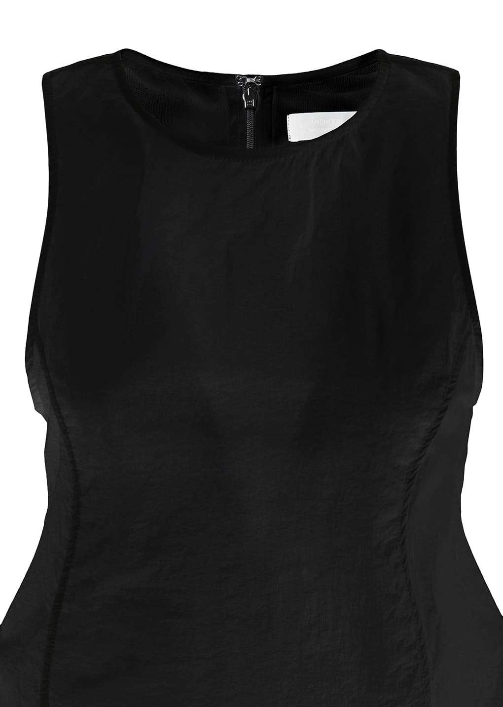 sheer volume dress, black