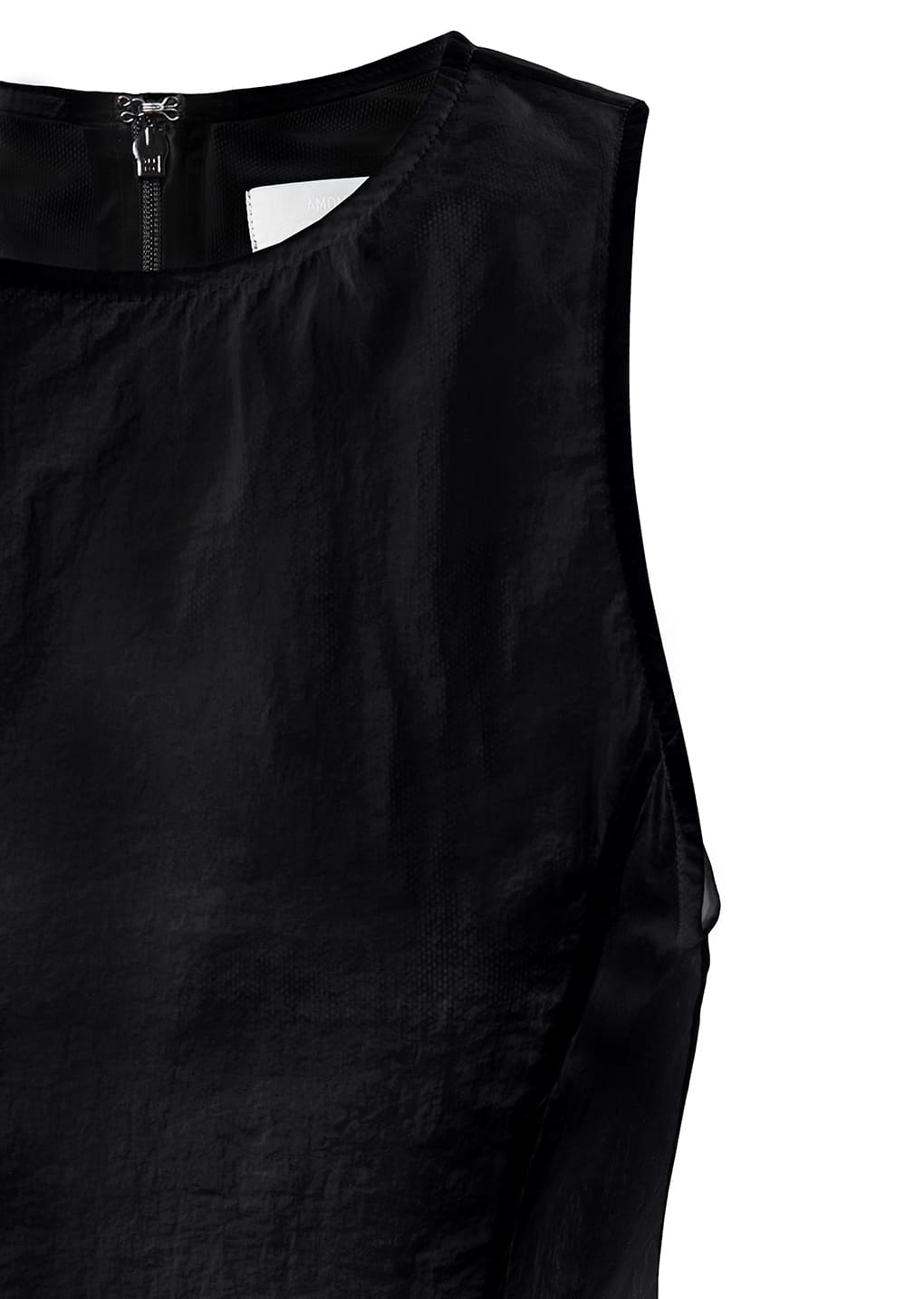 sheer volume dress, black