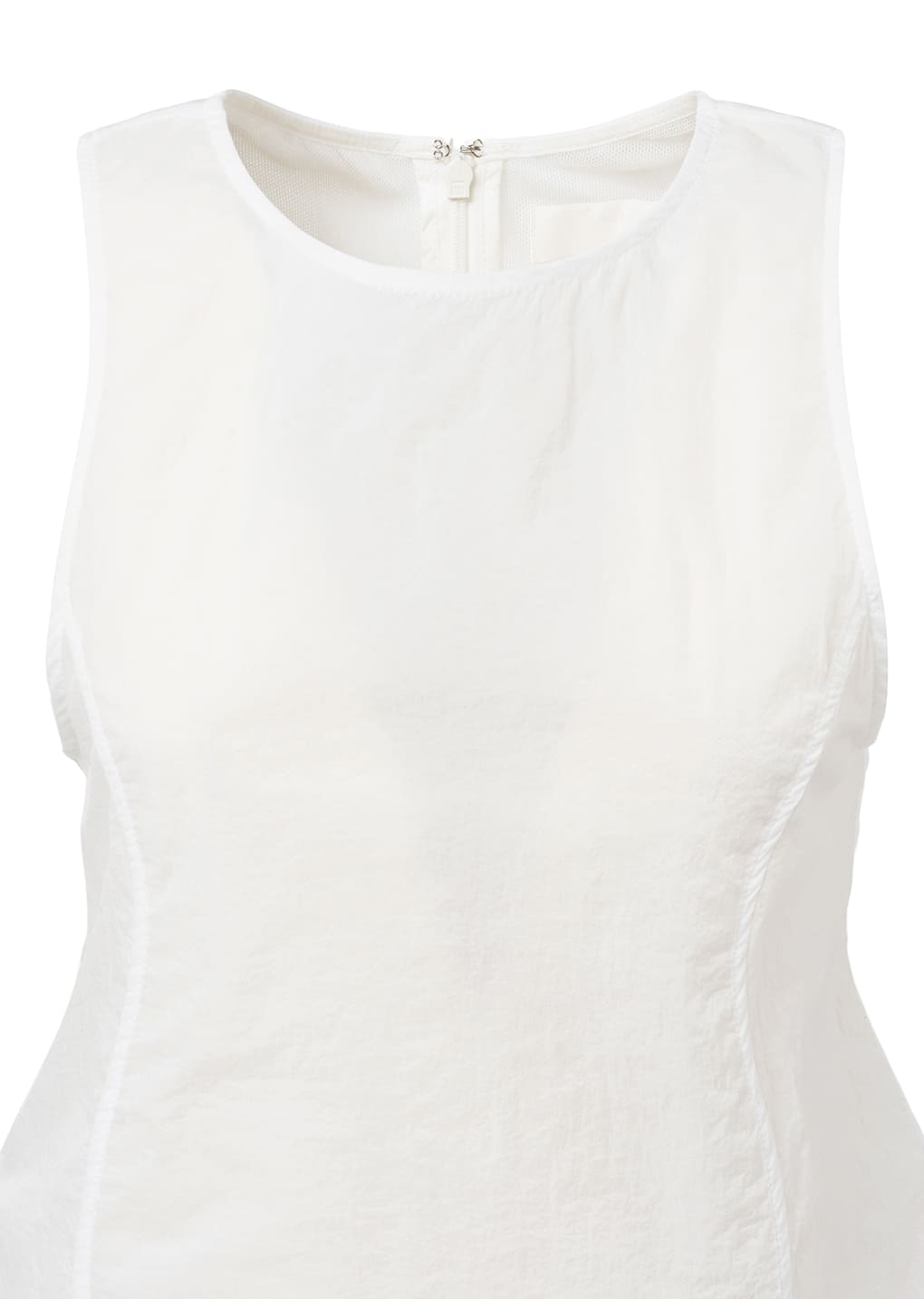 sheer volume dress, white