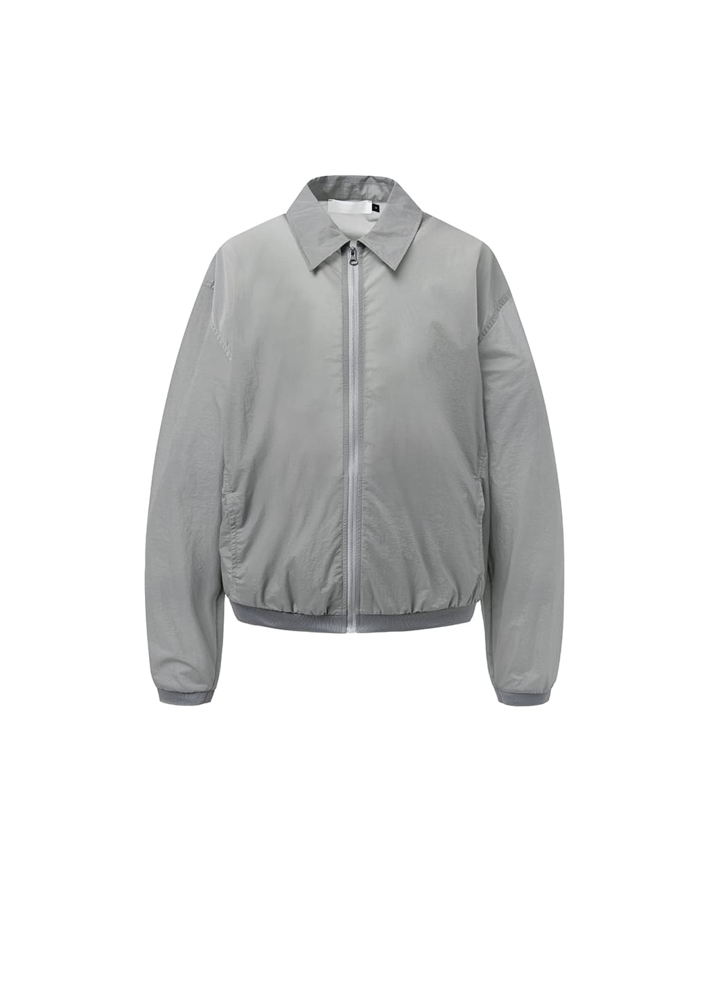 sheer zip-up shirts, grey