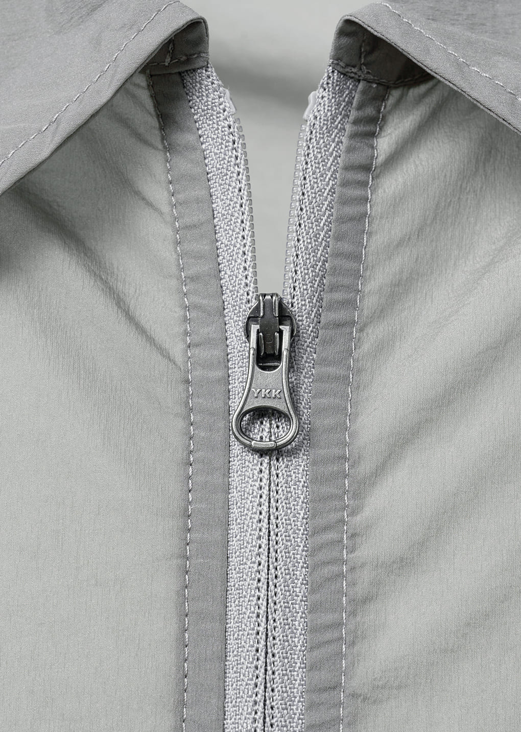 sheer zip-up shirts, grey