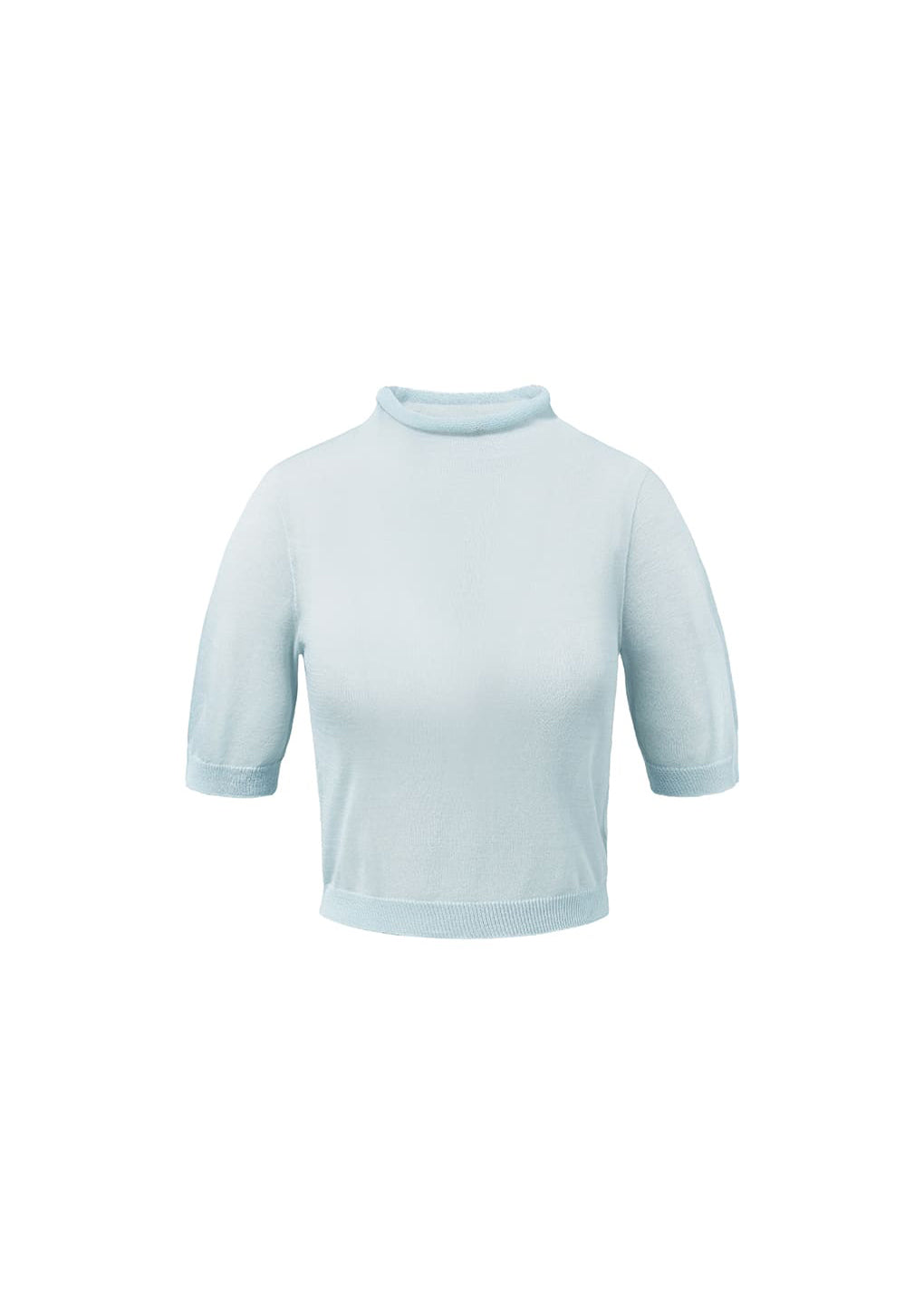 sheer cropped knit, blue