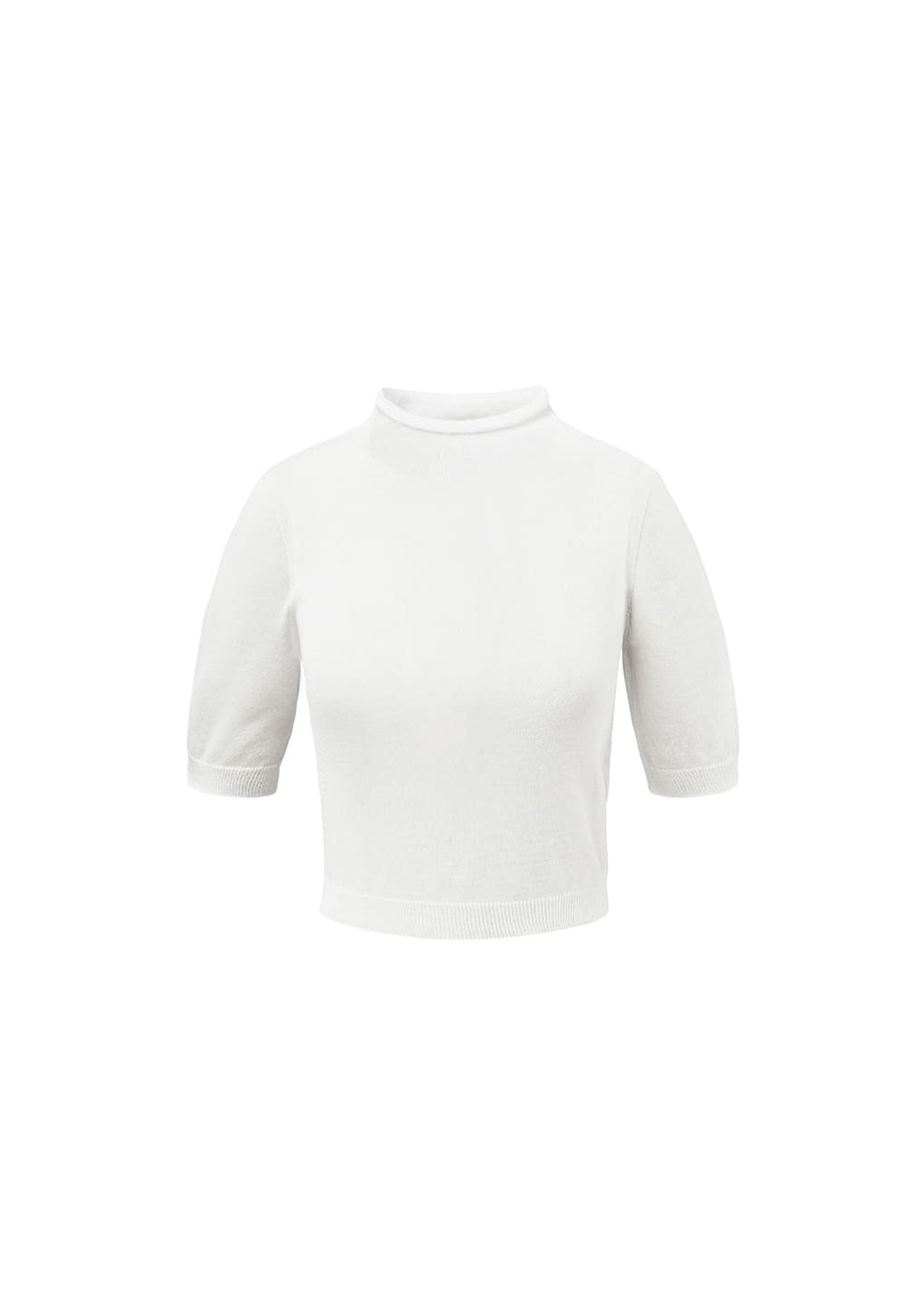 sheer cropped knit, white