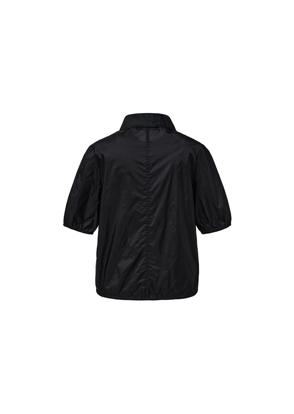 sheer half zip-up top, black
