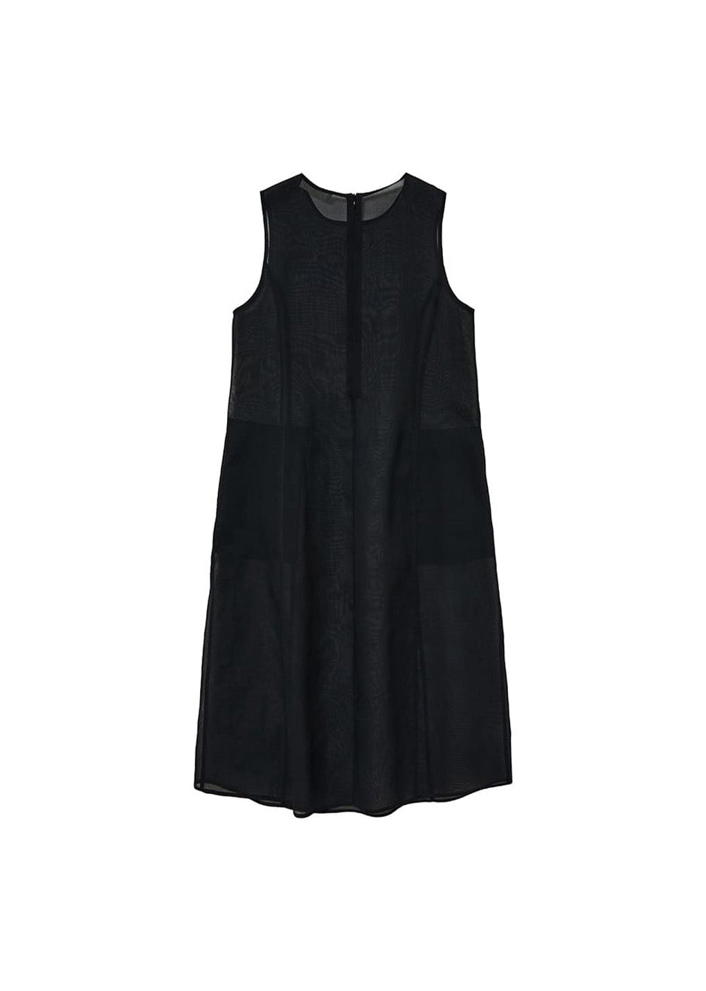 sheer long dress, black
