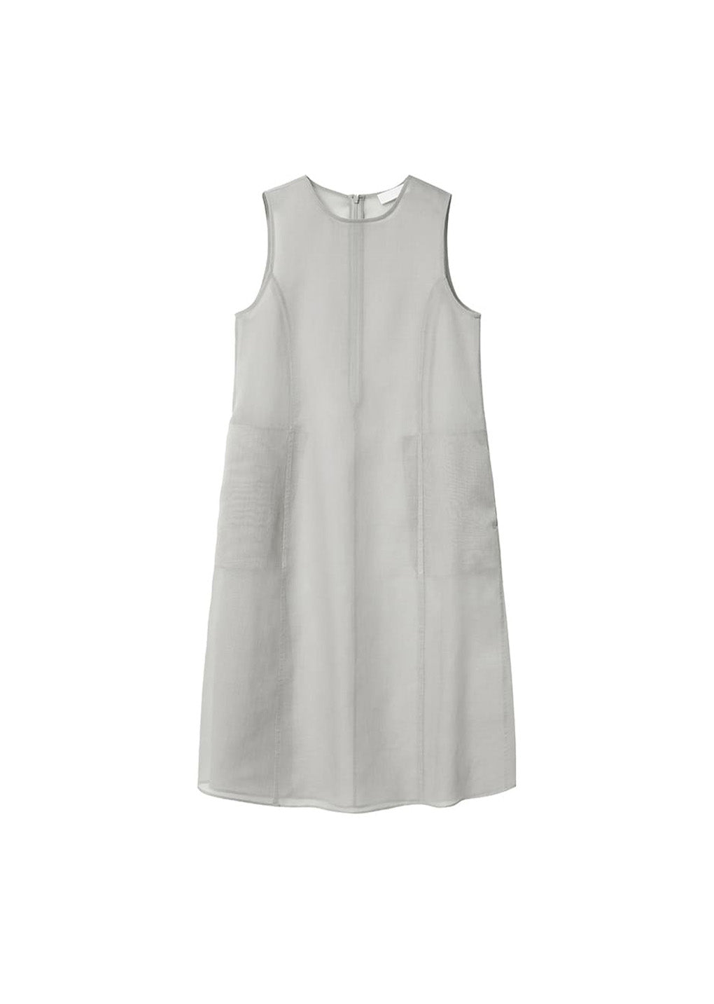 sheer long dress, grey