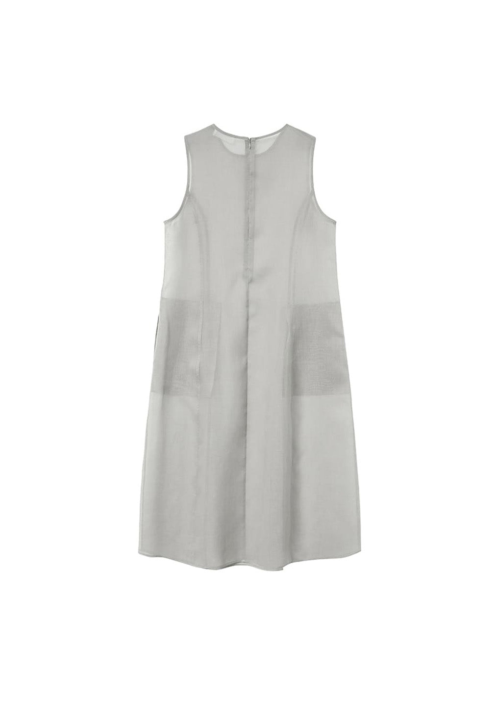 sheer long dress, grey