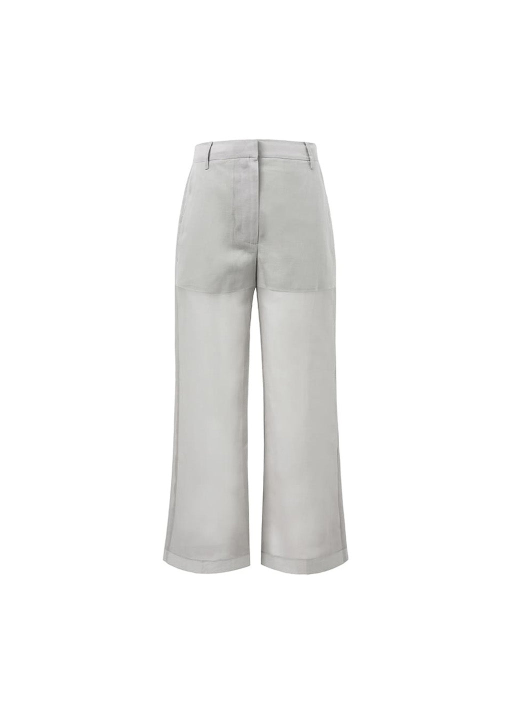 sheer straight fit pants, grey