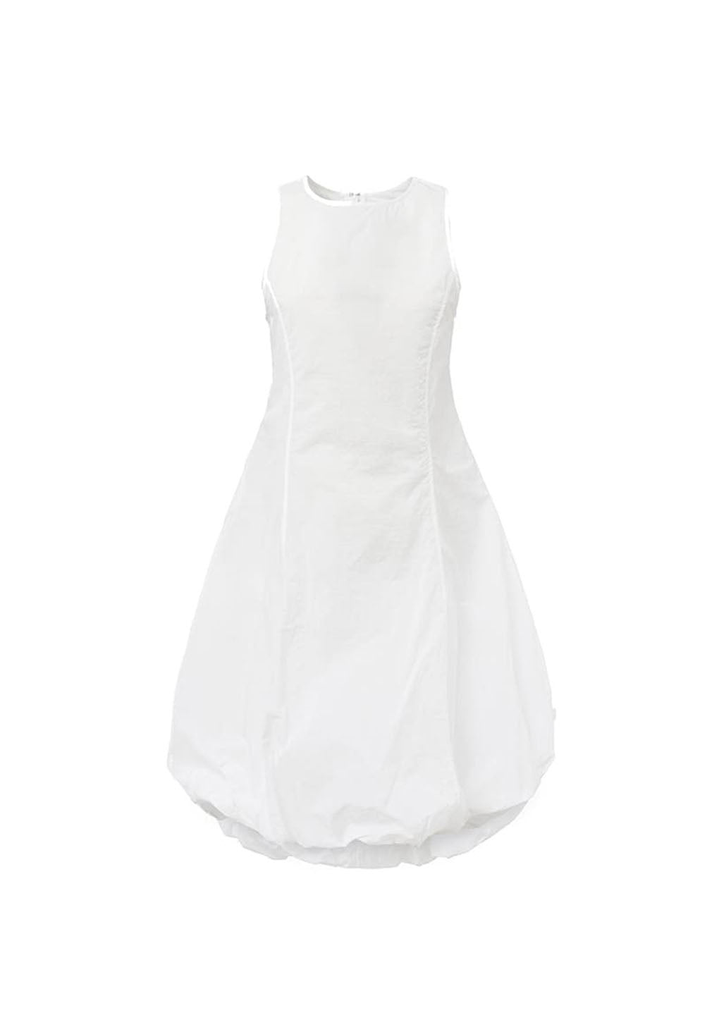 sheer volume dress, white