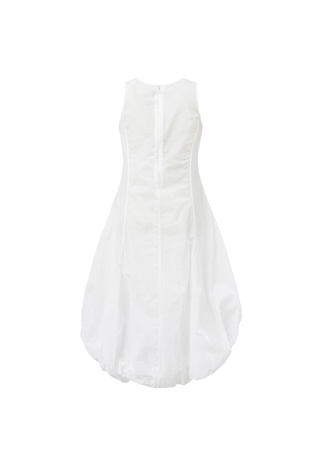 sheer volume dress, white