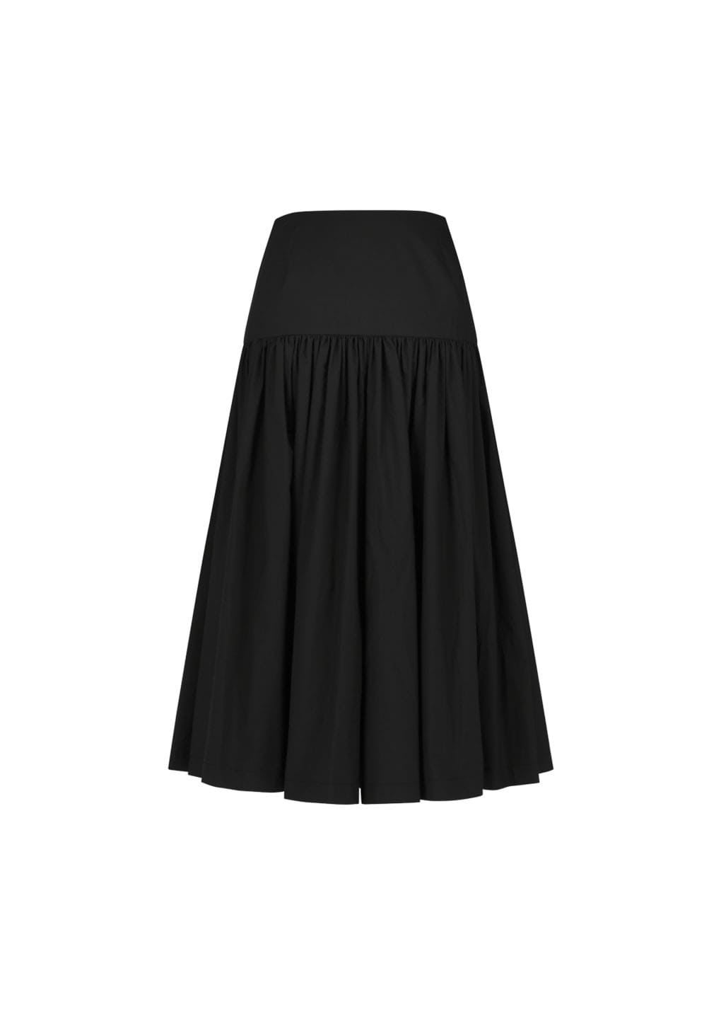 shirring culotte pants, black