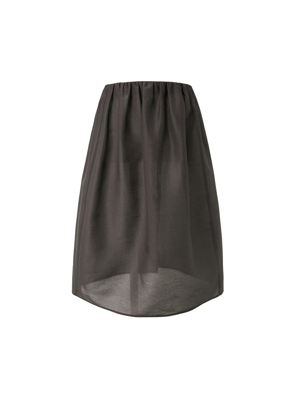 shirring organza skirt, charcoal