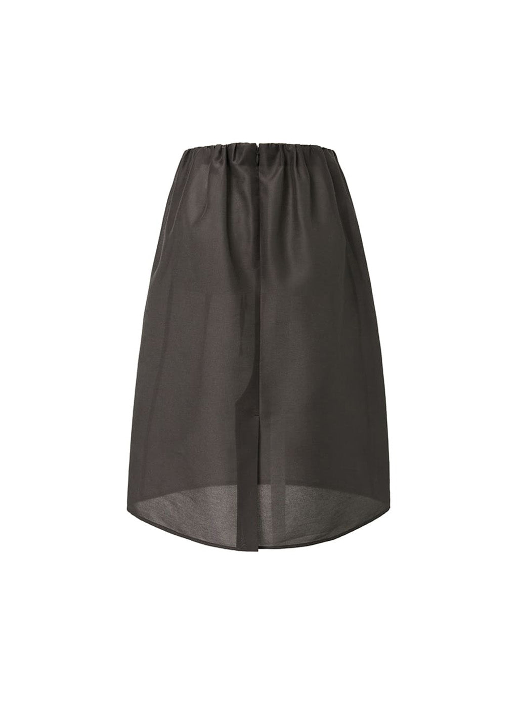 shirring organza skirt, charcoal