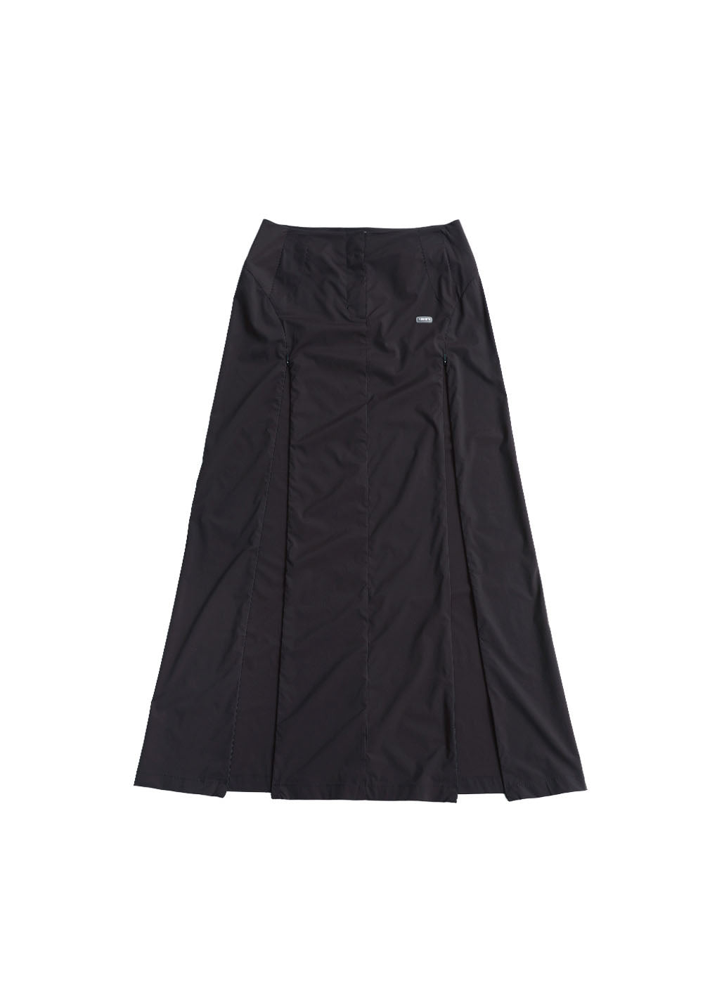 side vent long skirt, charcoal