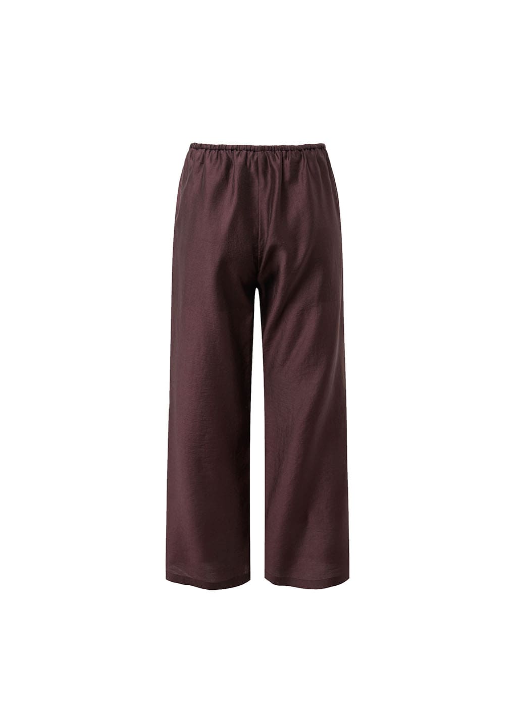 silky banding pants, burgundy