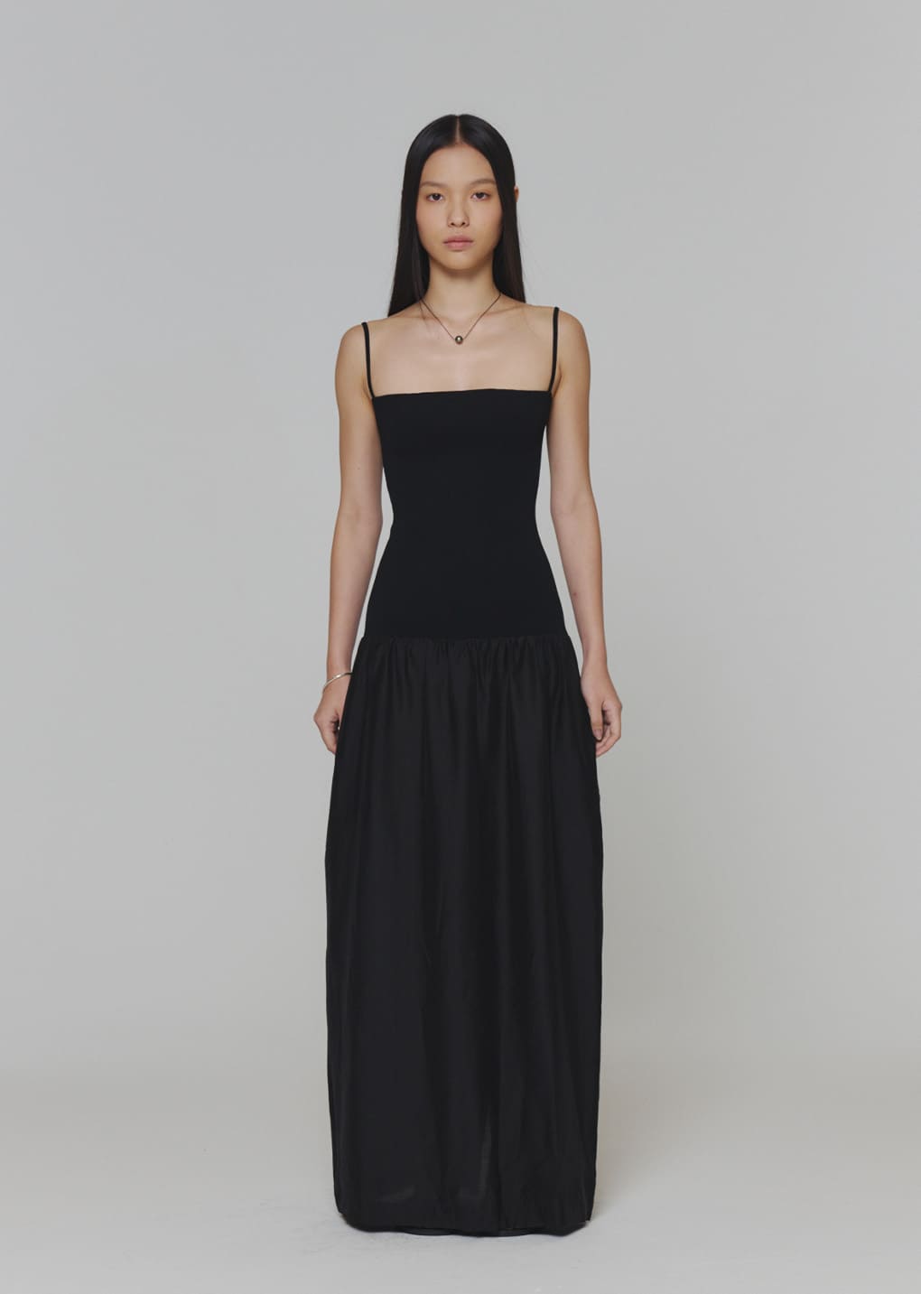 silky knit maxi dress, black hover