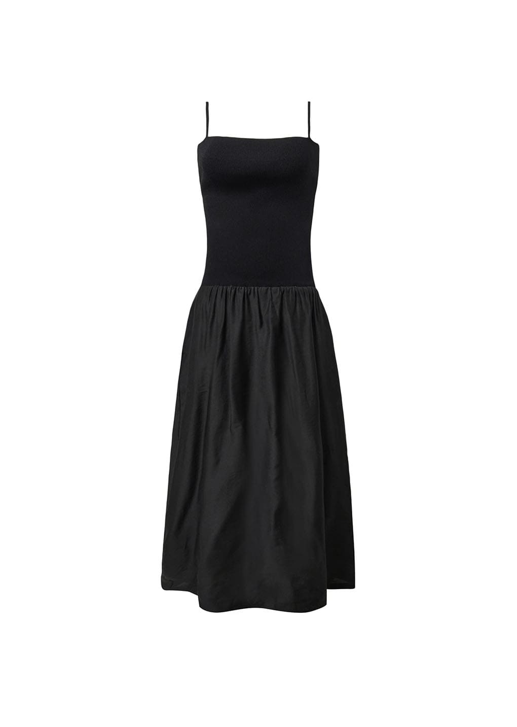 silky knit maxi dress, black