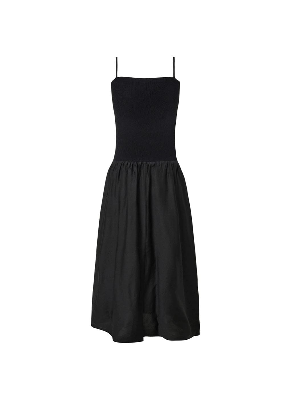 silky knit maxi dress, black