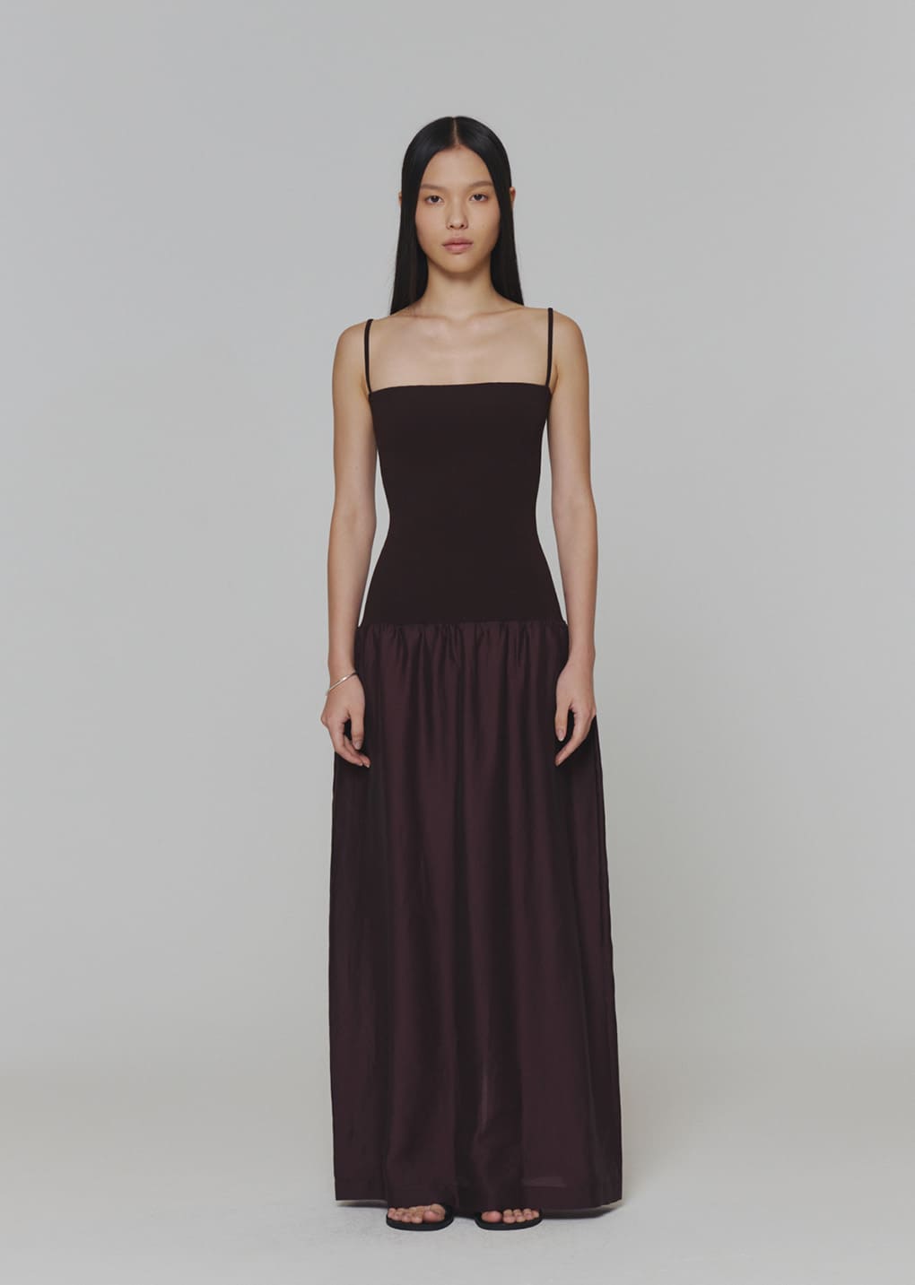 silky knit maxi dress, burgundy hover