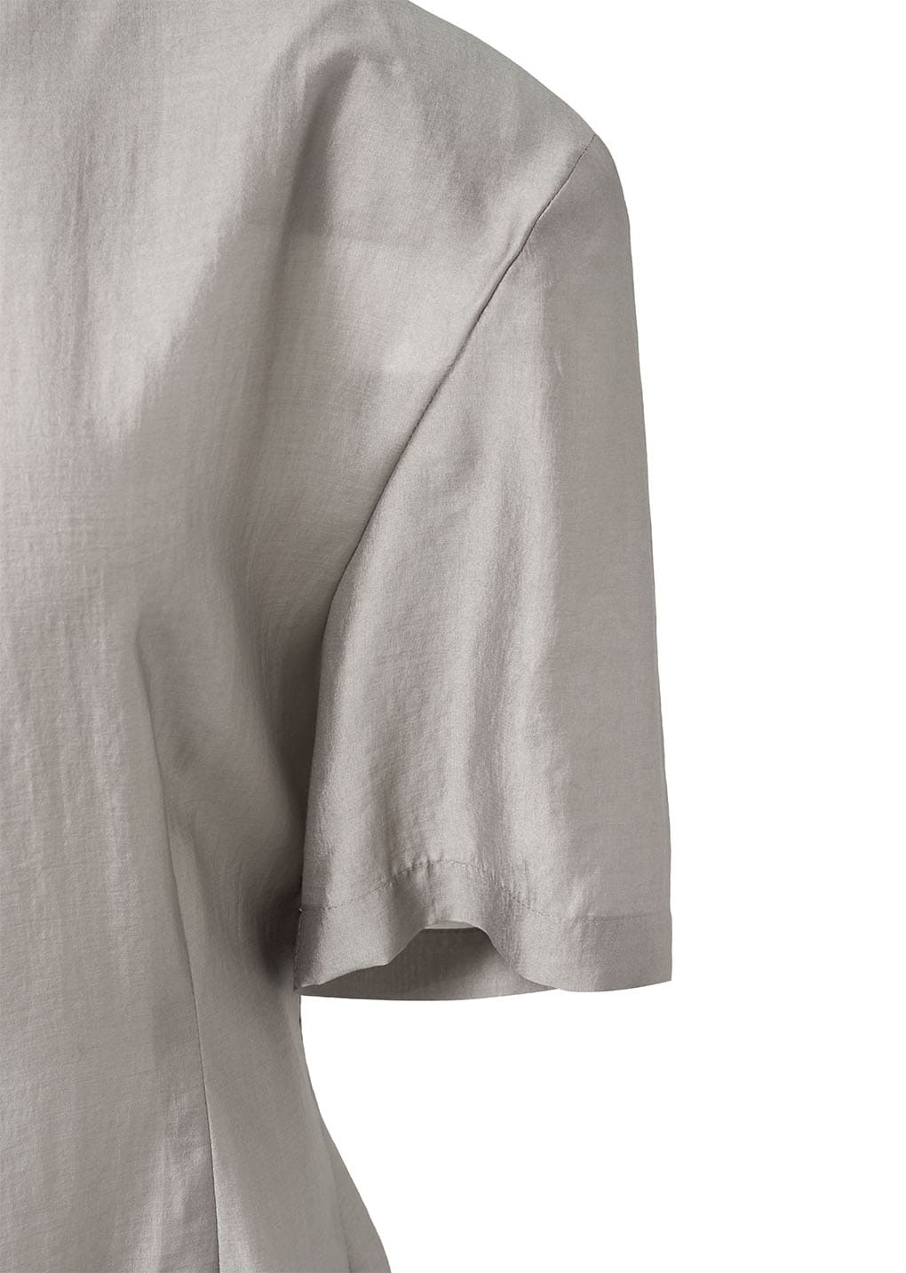 silky oversized half shirts, grey