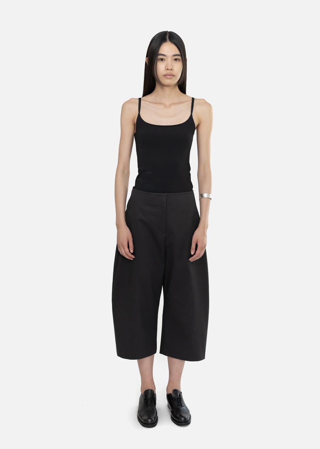 sleeveless knit top, black