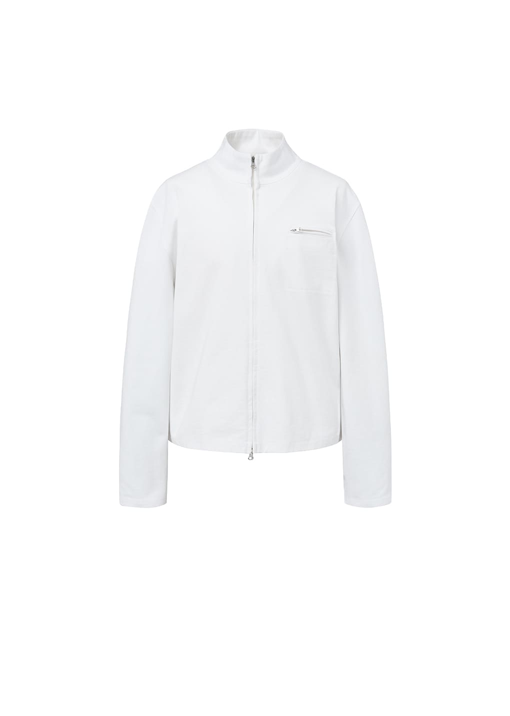 slim fit pocket jumper, white