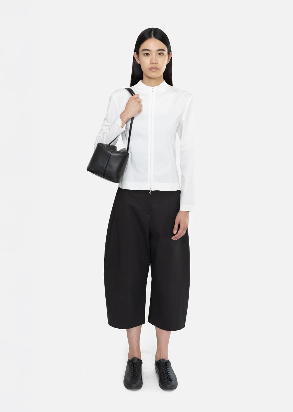 slim fit zip up jumper, white