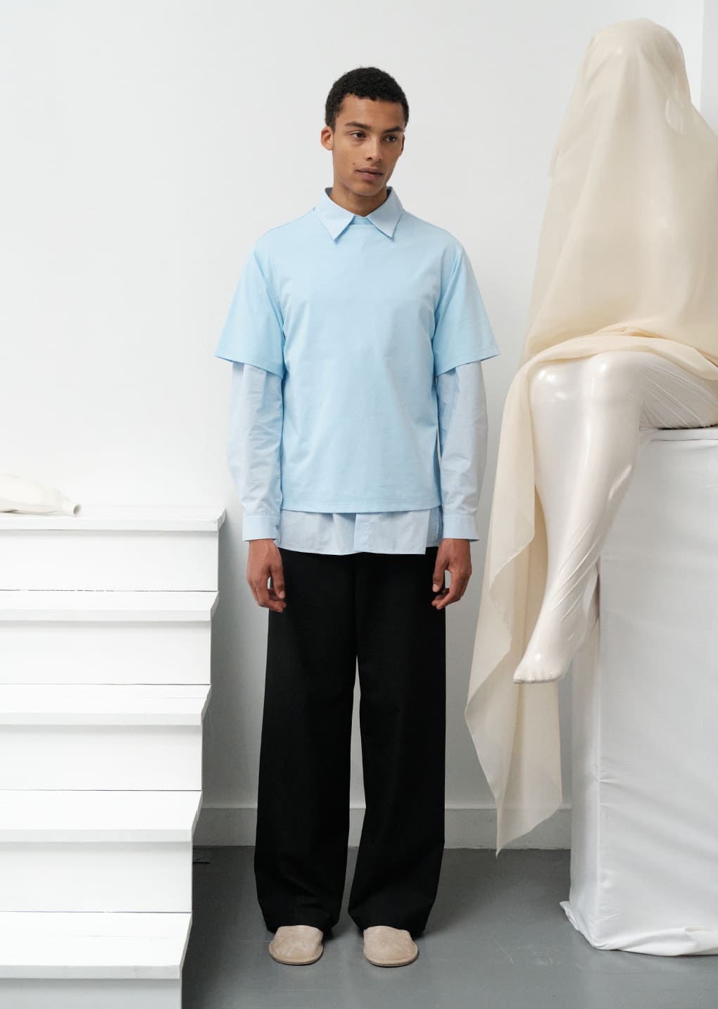 square pocket oversized shirts, light blue hover