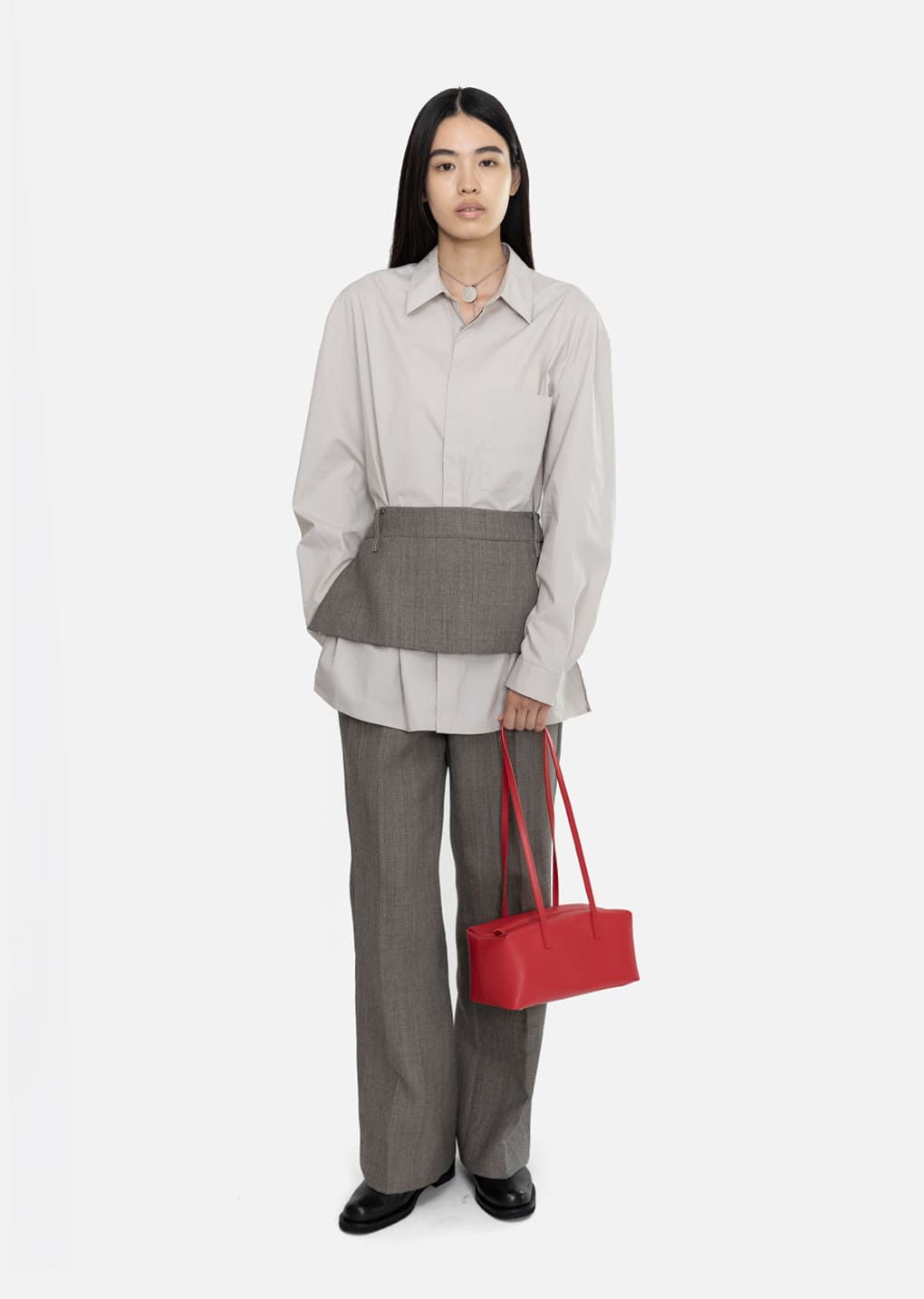 square pocket oversized shirt, beige