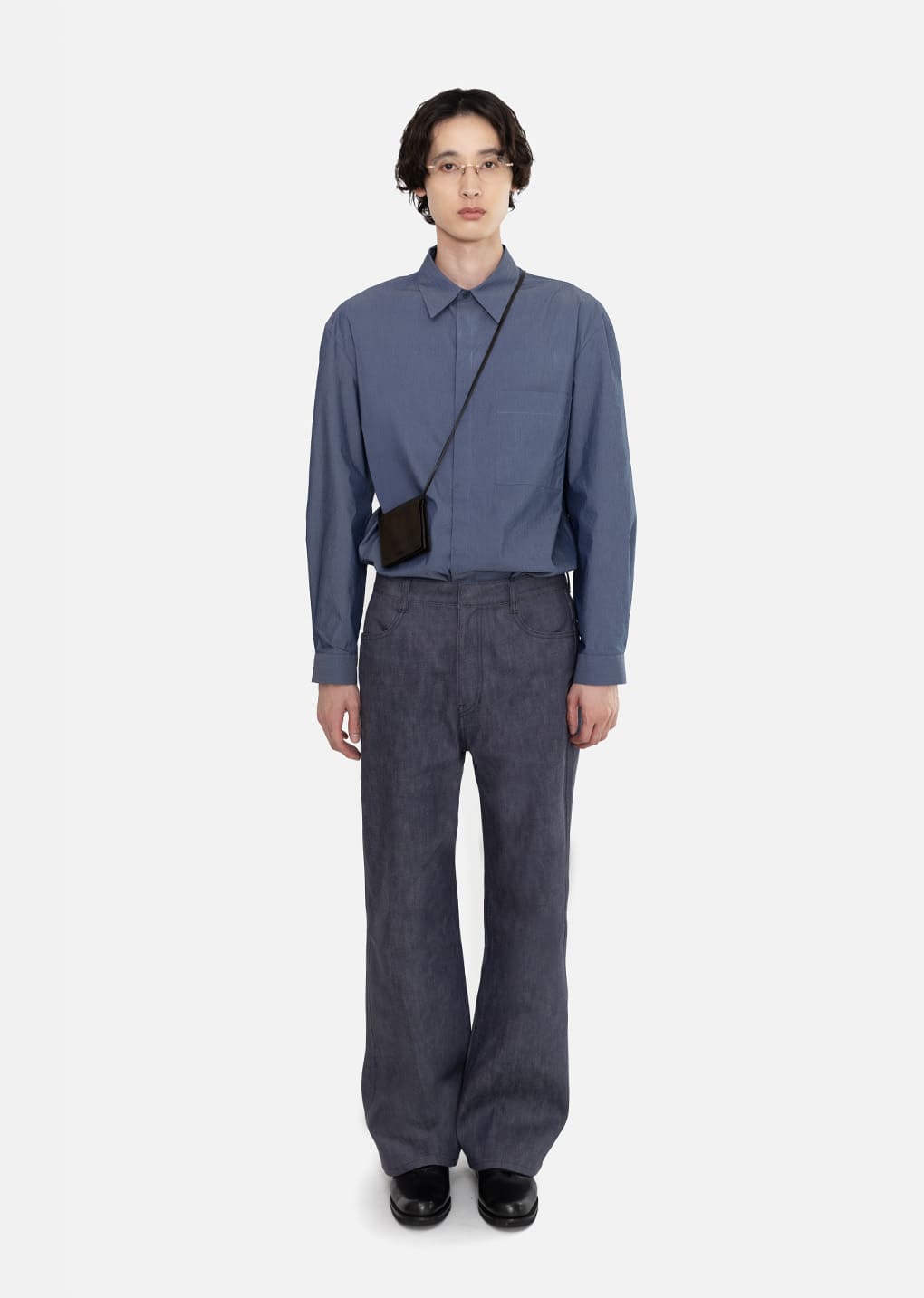 square pocket oversized shirt, indigo