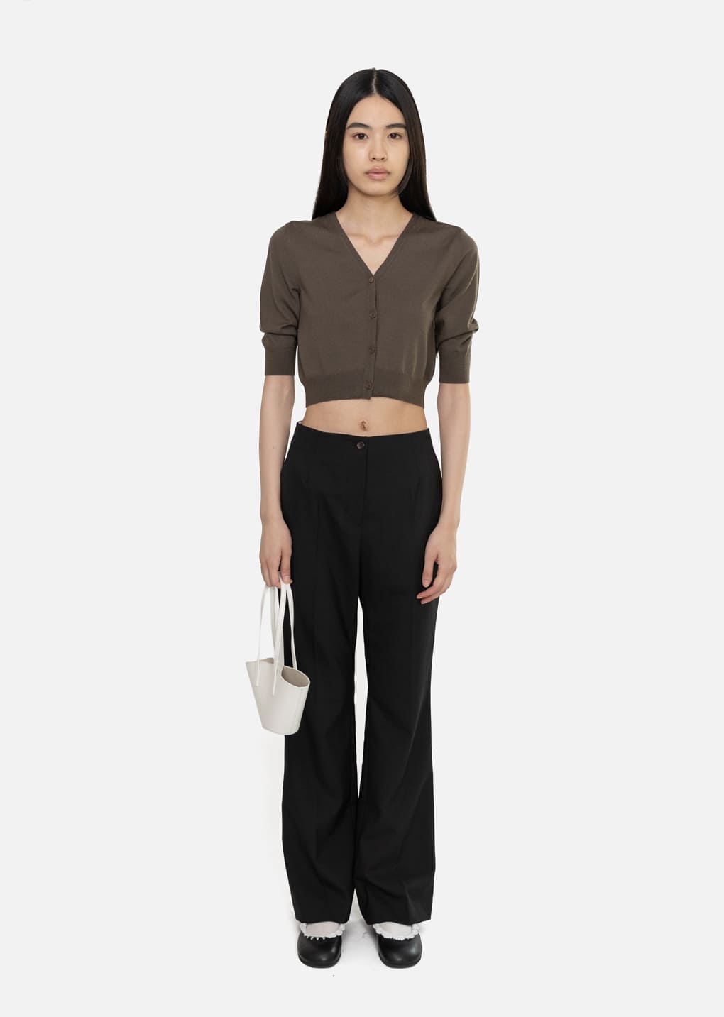 straight fit pants, black