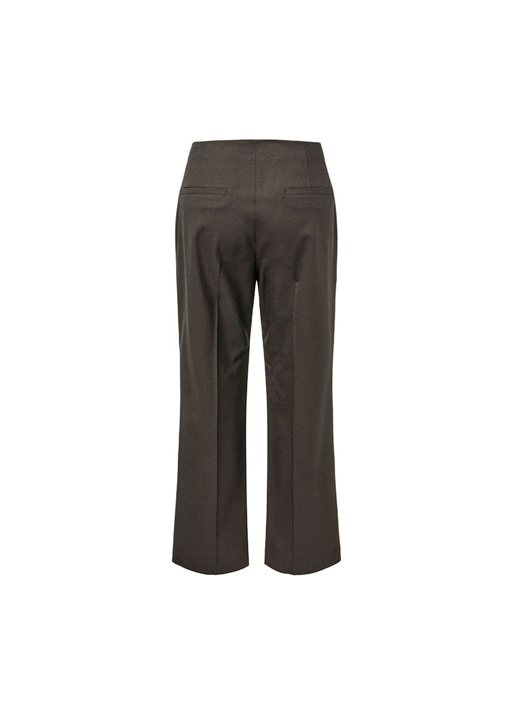 straight fit pants, dark brown