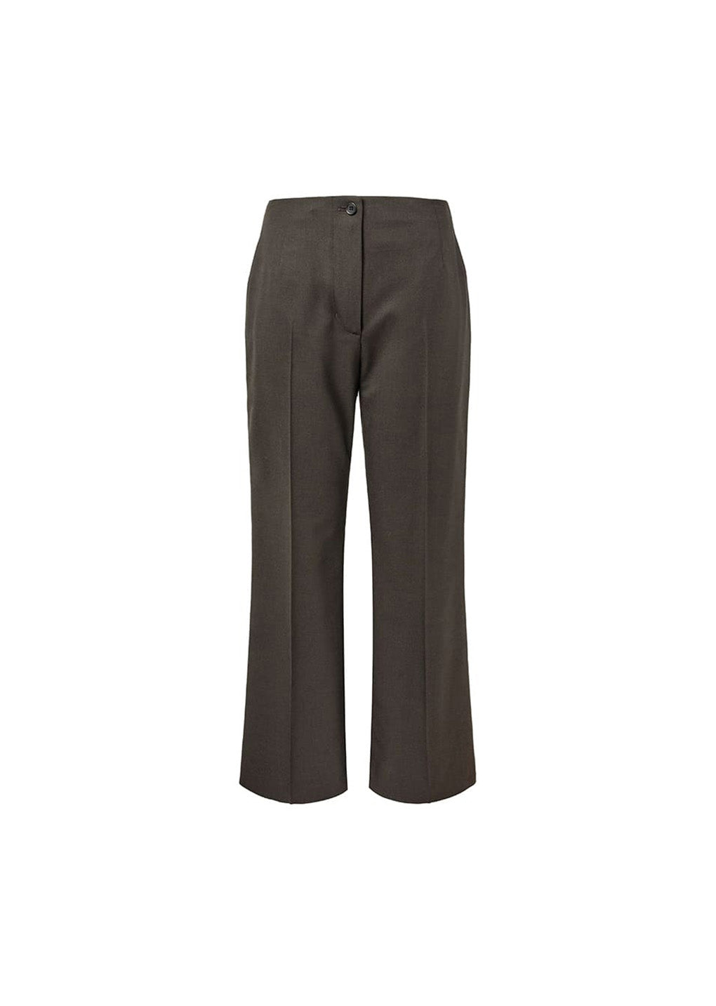 straight fit pants, dark brown