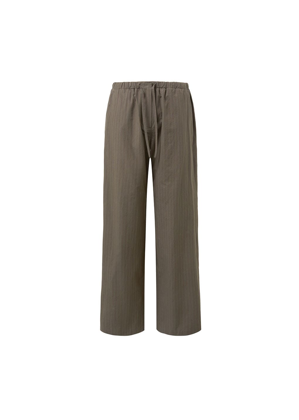stripe banding pants, brown