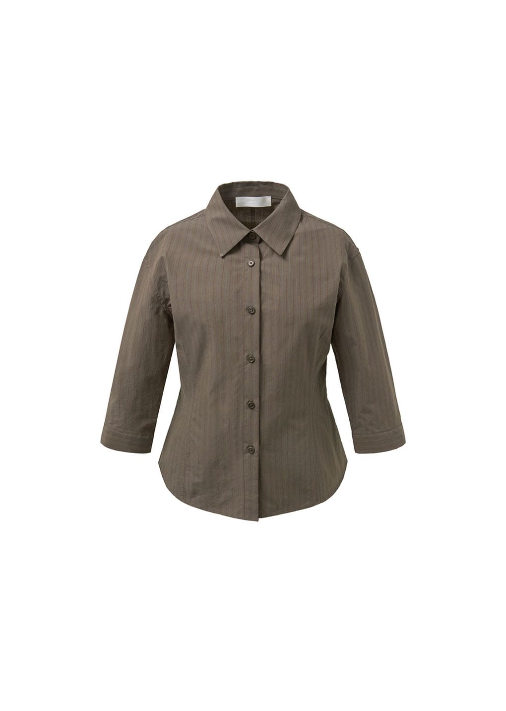 stripe half sleeve shirts, brown